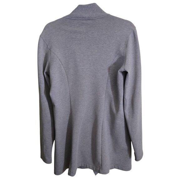 Athleta Softtech Cya Gray Asymmetric Zip Jacket Pockets Thumb Holes Size M - Picture 2 of 7
